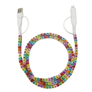 4 trong 1 cutest kép đính cườm sạc điện thoại thư vuông đính cườm sạc điện thoại seneca 4 cách Acrylic Đính cườm sạc cáp - Product Image 2