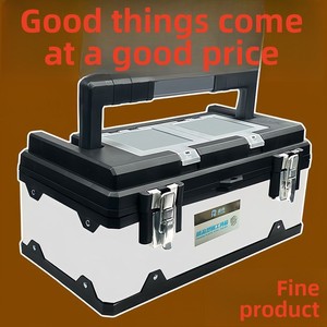 Caja de Herramientas de Acero Inoxidable de 10 Piezas, Caja de Reparación Portátil Multifuncional de Gran Tamaño para Electricistas, para Montar en el Automóvil - Product Image 6