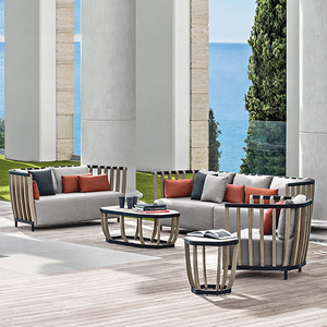 Ensemble de canapés d'extérieur modernes de luxe en teck pour patio, jardin, villa, terrasse, hôtel, modèle Lt-gs42 - Product Image 4