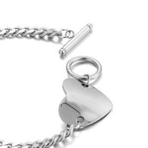 Yiwu Aceon Velle acier inoxydable <span class=keywords><strong>gourmette</strong></span> lien chaîne connecteur de remplacement blanc bricolage graver coeur incurvé fermoir à bascule Bracelet - Product Image 2