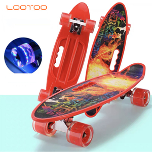 Grande planche à poisson cruiser planche de surf surface personnalisée lumière enfants peint à la main longue planche à roulettes scooter pour enfants - Product Image 1