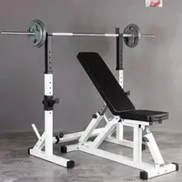 Profesional multifuncional Home Fitness Half Squat Rack Stand Ajustable Incline Decline Bench Press