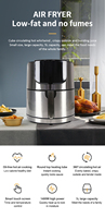 Friteuse à Air numérique 5l en acier inoxydable, cuisson antiadhésive à écran tactile numérique
