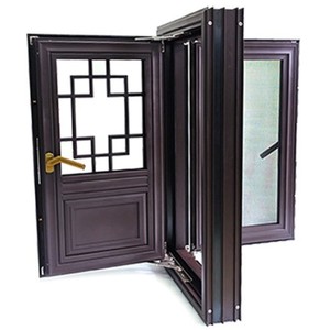 Porte d'entrée en alliage d'aluminium de style chinois avec isolation phonique et thermique pour usage extérieur - Product Image 3