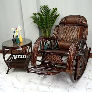 Chaise <span class=keywords><strong>à</strong></span> <span class=keywords><strong>bascule</strong></span> tissée en rotin en bois de style moderne pour salon <span class=keywords><strong>à</strong></span> la maison ou balcon chaise longue pour les loisirs - Product Image 4