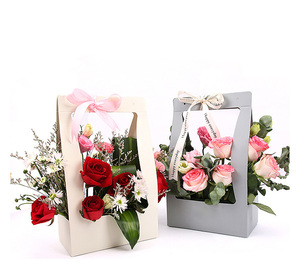 Bolsas de Embalaje Personalizadas para Ramos de Flores Individuales, Bolsas de Papel Portátiles para Floristería - Product Image 1