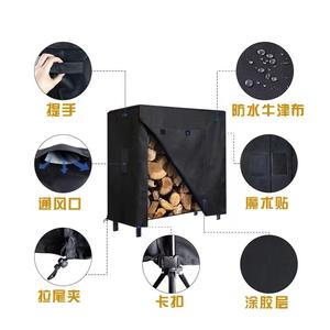 Housse de protection pour bois de chauffage d'extérieur, rectangulaire, pliable, en toile imperméable, anti-poussière, pour usage extérieur, avec ventilation et poignée - Product Image 1