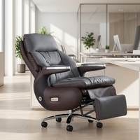 Fauteuil de Direction Pivotant de Luxe Moderne, Nouveau Design, Inclinable Manuel/Électrique, en Cuir Synthétique pour Usage Domestique