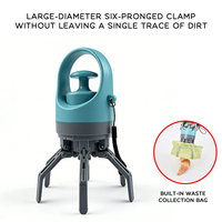 Ramasse-crottes portable écologique en plastique de type griffe avec distributeur de sacs à crottes intégré pour chiens de petite, moyenne et grande taille