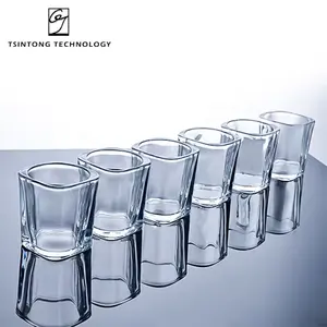 ガラスカップ透明ワイングラスマグタンブラースクエアシェイプショットグラステーブルガラス製品330ml2ozウイスキー