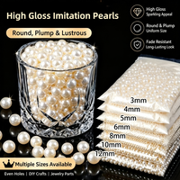 Perles d'imitation brillantes en ABS de qualité supérieure, grade AAA, 3-16 mm, blanc beige, avec/sans trous, pour loisirs créatifs et épingles à cheveux