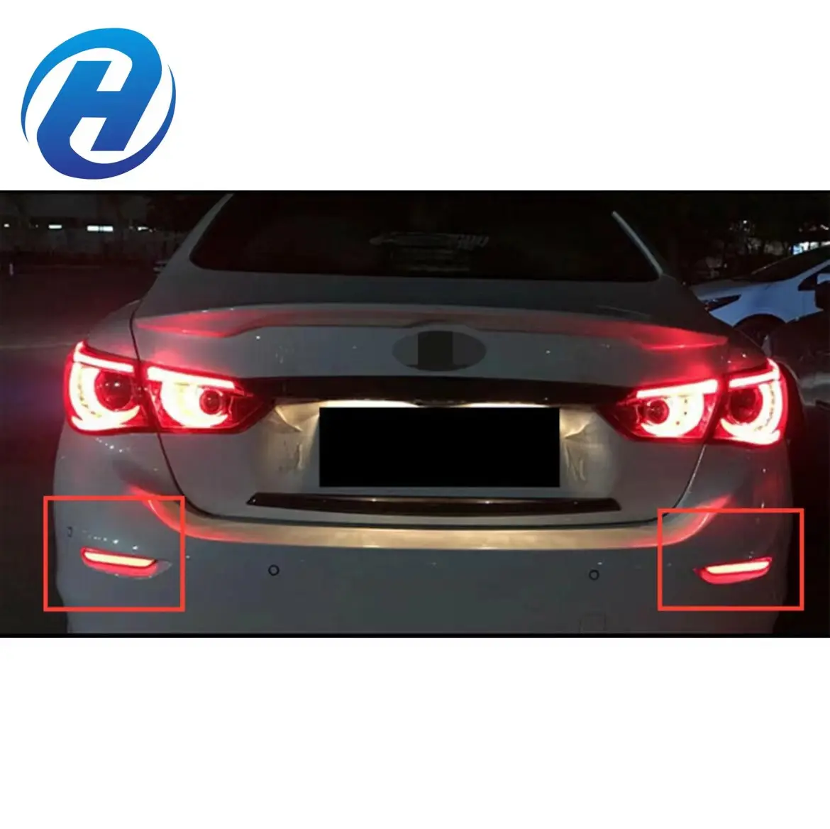 HGD Fit for Infiniti Q50L Q70 QX30 Q60 Nissan rear bumper light brake light turn signal reflector 3 functions