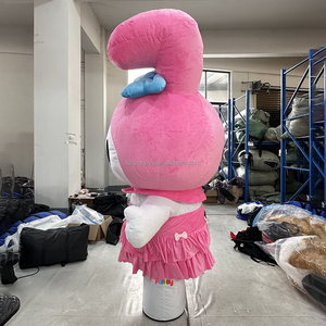 Costume da Mascotte Coniglio Rosa Gonfiabile per Adulti con Grazioso Vestito Rosa per Eventi di Natale, Halloween e Anime Fursuit - Product Image 3