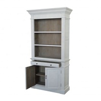 P1803-C bibliothèque française bureau Antique bois massif chêne petite bibliothèque blanche avec portes étagère bois étagère à livres en bois