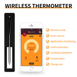 Thermomètre de cuisson sans fil intelligent avec sonde de 140 mm en acier inoxydable pour barbecue, four et aliments - Product Image 2