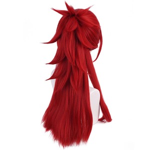 Perruque longue queue de cheval rouge bordeaux pour cosplay <span class=keywords><strong>Renji</strong></span> Abarai (Anime) - Modèle AOKG-086 - Product Image 3