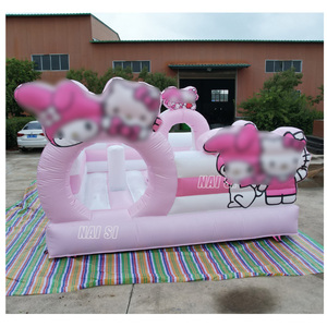 Castillo Inflable Comercial de PVC con Diseño de Gato, Color Rosa Pastel, para Niños, Ideal para Fiestas - Product Image 4