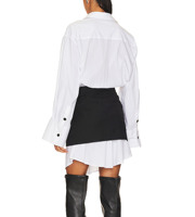 2023 robe automne/hiver conception d'échantillon de jupe de chemise blanche de haute qualité