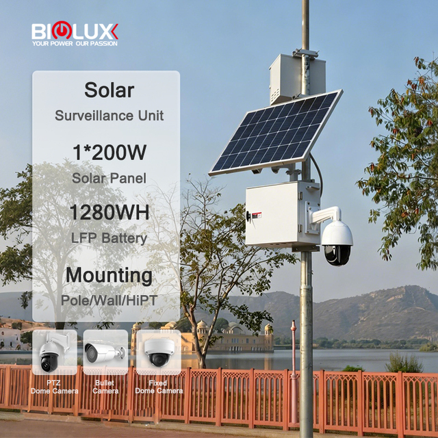 BIGLUX Solar POE CCTV Kit Surveillance System with Lithium Battery SD Card Storage Night Vision Mobile Security Power Kit