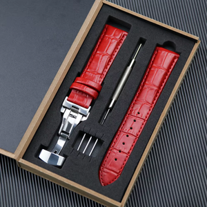 Correa de <span class=keywords><strong>Reloj</strong></span> de Cuero Genuino de Liberación Rápida 2026 con Hebilla de Mariposa, Accesorios y Repuestos en Verde, Azul y Morado - Product Image 4