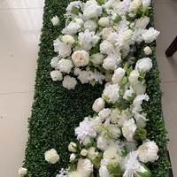 Maßge schneiderte hochwertige Eukalyptus Rose White Green künstliche Blumen wand für Hochzeits-und Valentinstag feiern