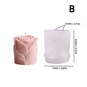 Rosebud Silicone Mold For DIY Candles Soap Making Valentine'S Day Decor Irregular Shape Transparent White - Product Image 4