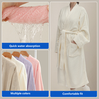 Peignoir en polaire corail personnalisé avec logo, épais, à manches longues, pour adultes, chaud, en peluche, unisexe, vêtement de nuit