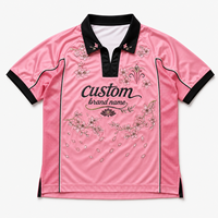 T-shirt de football en tissu polyester blanc personnalisé avec broderie de fleurs et de chiffres, col polo boutonné, maillot de football, Maglie Calcio
