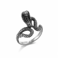 Bague pour homme de style rétro hip-hop et dominant, avec grande face d'animal élaborée, fabriquée à Guangzhou