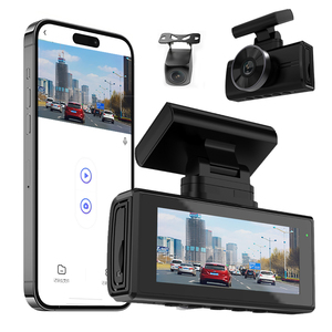 Caméra de tableau de bord de voiture avec double caméra 4K 1080P, écran IPS 2,35 pouces, enregistreur de conduite avec vision nocturne, grand angle, Wi-Fi et GPS intégrés - Product Image 1