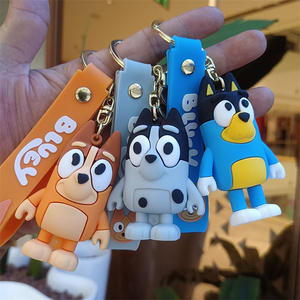 Porte-clés mignon en PVC, personnage de dessin animé Blueyed Family, pendentif de sac, porte-clés de voiture, vente en gros - Product Image 2