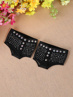LILACDANCE DPW269 Chaussons de danse professionnels pour le ballet du ventre, avec coussinets d'orteils, en strass, dessus en coton, cuir véritable
