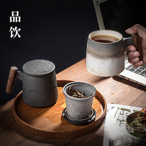 Taza <span class=keywords><strong>de</strong></span> Cerámica Shanhai <span class=keywords><strong>de</strong></span> Gran Capacidad Alpine <span class=keywords><strong>con</strong></span> <span class=keywords><strong>Filtro</strong></span> y Tapa, Taza <span class=keywords><strong>de</strong></span> Té, <span class=keywords><strong>Tazas</strong></span> y Platillos para el Hogar - Product Image 4