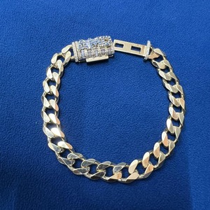 10MM VVS Moissanite Diamond Custom Lock Pulsera de plata esterlina chapada en oro para hombres y mujeres disponible en Worldwide Supply - Product Image 1