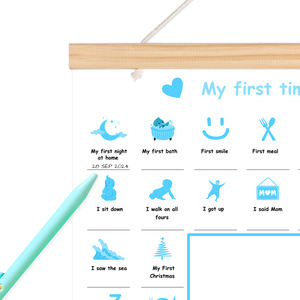 Langue personnalisée My First Times Baby Poster avec aimant Bâtons de bois Baby Shower New Parents Gift Toddler Milestone Memory Poster - Product Image 3