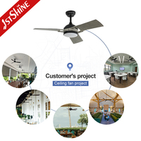 1stshine ventilateur de plafond avec lumière moderne style nordique abs lame led ventilateur de plafond avec télécommande