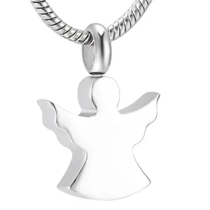 IJD10003 Light Angel Urn Anhänger hängen Edelstahl Feuer bestattung Schmuck Asche Medaillon Männer Frauen Memorial Urnen Medaillon Halskette