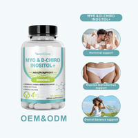 YanniGlow OEM/ODM Capsules d'Inositol MYO & D-Chiro à base de plantes pour l'équilibre hormonal et le soutien ovarien et reproductif pour femmes adultes