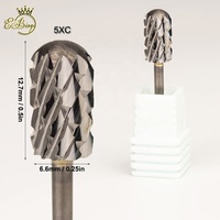 Fraise à ongles électrique professionnelle en carbure de tungstène, à tête ronde lisse, pour élimination de gel, avec corps de 6,6 mm, compatible 2XC 3XC 4XC 5XC