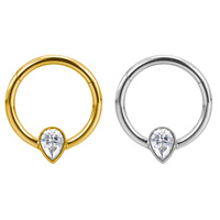 Cincin Hinged Segmen Grosir GZN, Titanium Lapis ASTM F136, Anting Clicker Hidung, Perhiasan Tindik Tubuh