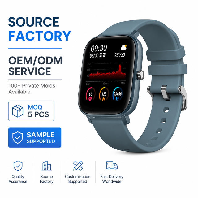 High Quality Waterproof P8 Smartwatch for Men Women IP67 Sport Watch TFT Smart Motion Sleep Blood Pressure Heart Rate Tracker