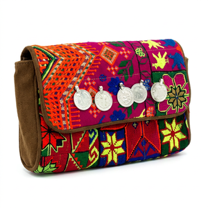 Wholesale Designer Leather <b>Clutch</b> <b>Bags</b> Ethnic Vintage Fabric Purse - Product Image 1