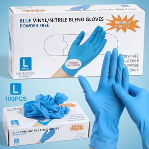 Guantes de Nitrilo Desechables de Alta Elasticidad, 100 Unidades, Azules, Negros y Morados, Sin Polvo, Duraderos, Antideslizantes, para Uso General en Laboratorios Dentales - Product Image 2