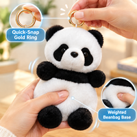 Jouets en peluche animaux de la forêt : Adorables panda, lapin, écureuil, girafe – Porte-clés et breloques pour sacs à dos, cadeaux pour enfants et étudiants