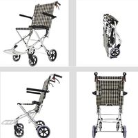 Poussette de voyage pliable ultralégère en alliage d'aluminium pour fauteuil roulant portable pour personnes handicapées/âgées