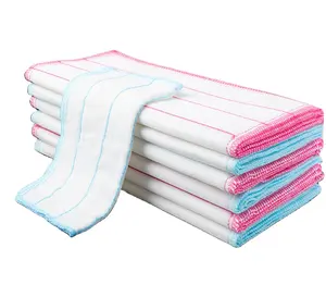 थोक फाइबर डिशक्लॉथ नॉन-स्टिक फाइबर डिश तौलिए रसोई की सफाई नरम तौलिए अवशोषक सफाई कपड़ा
