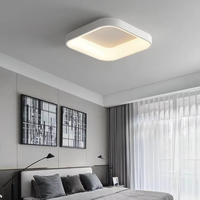 Plafonnier LED Minimaliste Moderne Simple pour Salle à Manger, Carré en Fer, Télécommandé, Style Nordique Transfrontalier pour Chambre Parentale