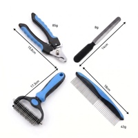 Kit complet de toilettage pour animaux de compagnie avec boîte d'emballage personnalisée, ensemble de 4 brosses et tondeuses pour chiens et chats, pour la vente en gros