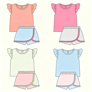 Set di Abbigliamento Premium per Bambine, Completo Estivo Senza Maniche per Bimbe e Neonate, Set Camicia e Pantaloncini - Product Image 1