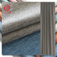 Tissu de rideau occultant de haute qualité, léger, ignifuge, 340 g/m², aspect lin, teint, avec dos satiné, pour la maison et le salon